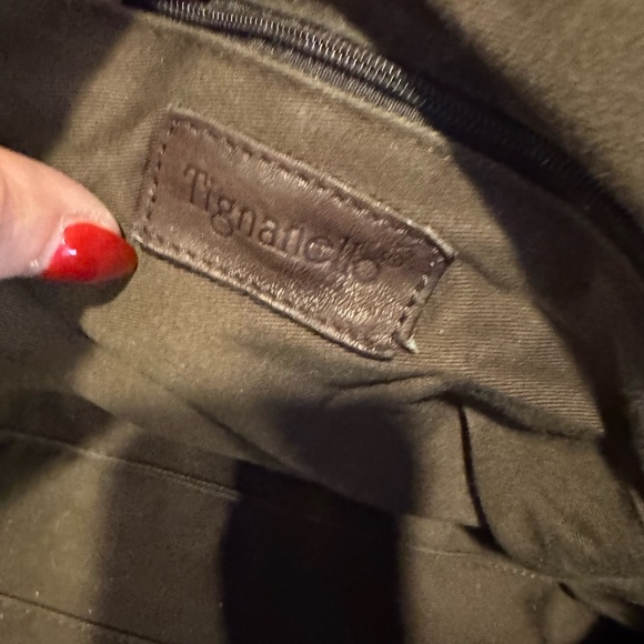 Tignanello  Green Suede and Leather    Shoulder Bag - Picture 8 of 11